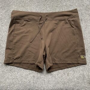Mountain Hardwear Shorts Womens Medium Brown Drawstring Athletic Stretch Pockets